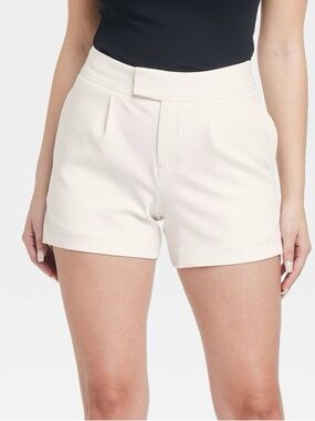 a new day Ivory High-Rise Tailored Shorts Size 10